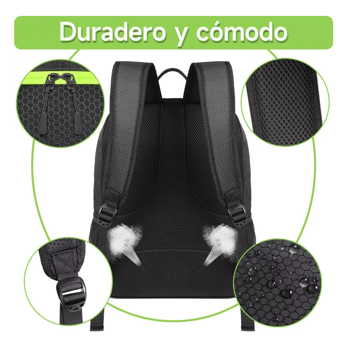 Mochila Deportiva Mochila Gym Deportiva 28L, Negra Lisa