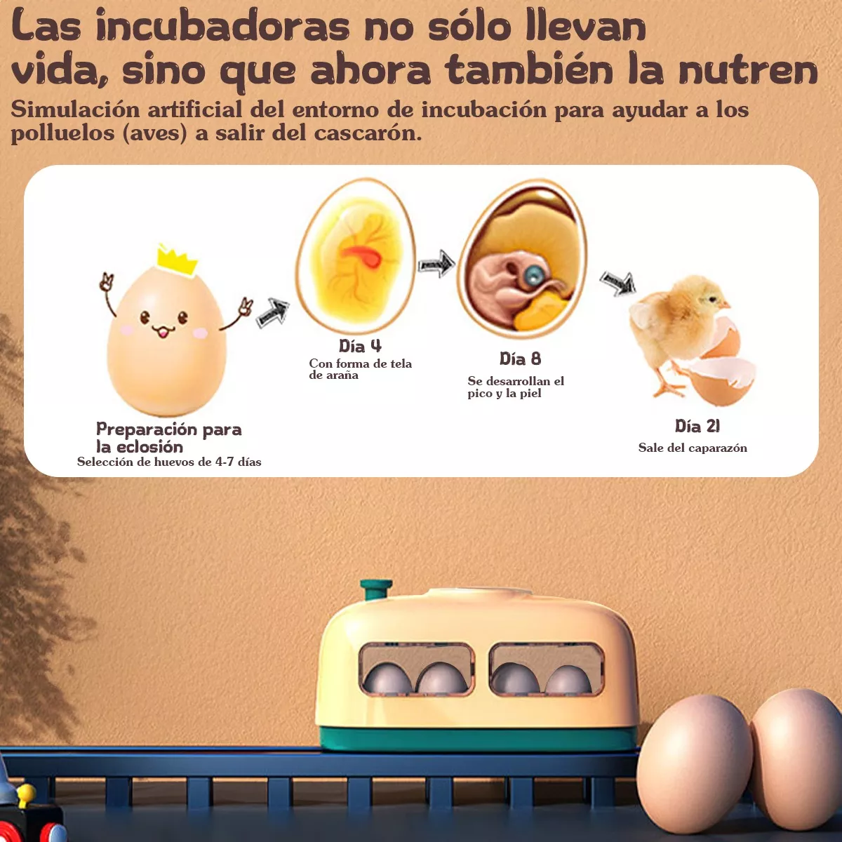 Incubadora Para Pollos De 8 Huevos