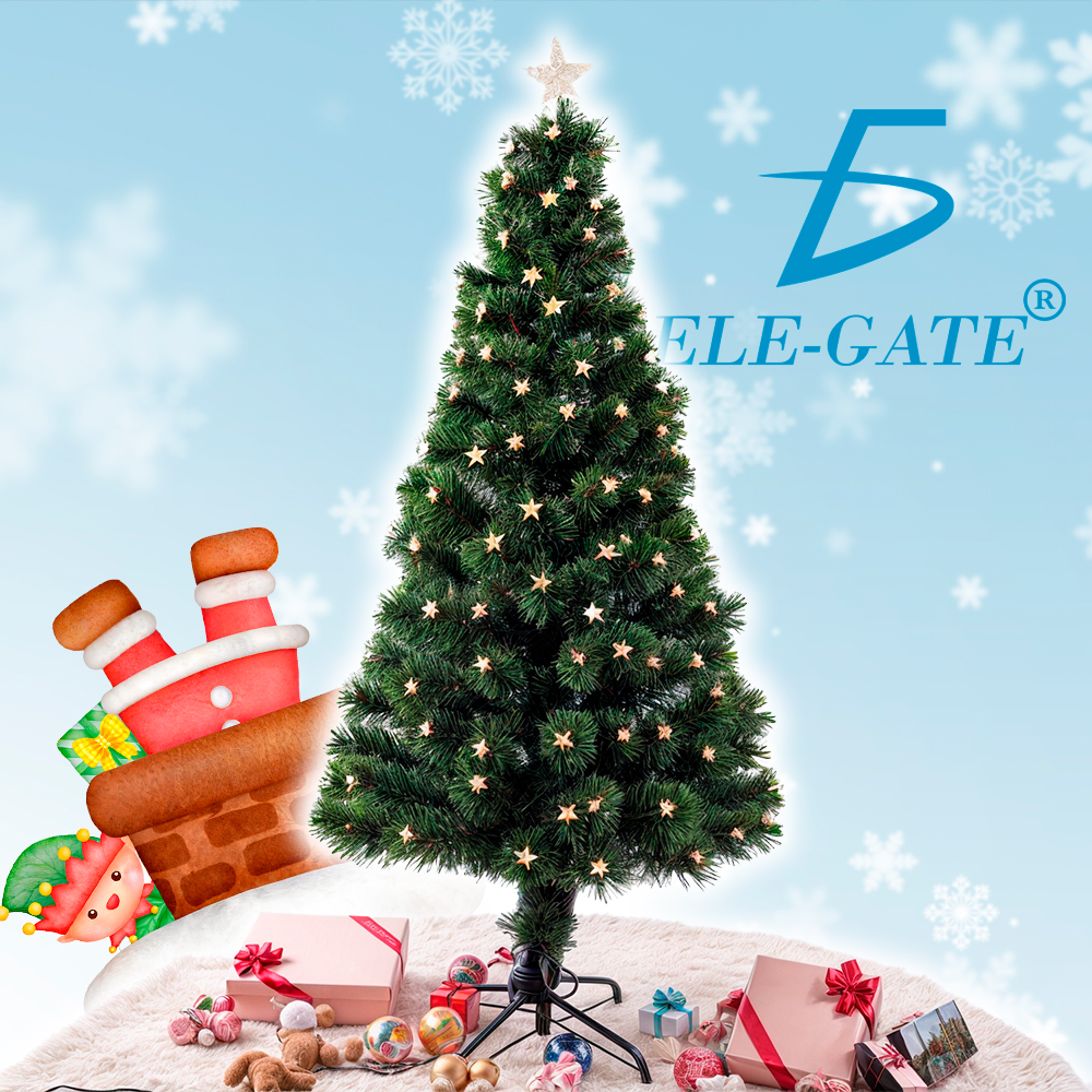 Árbol de Navidad  Luces de Estrella y Pico de Estrella Integradas Soporte  Metal 1.80mts