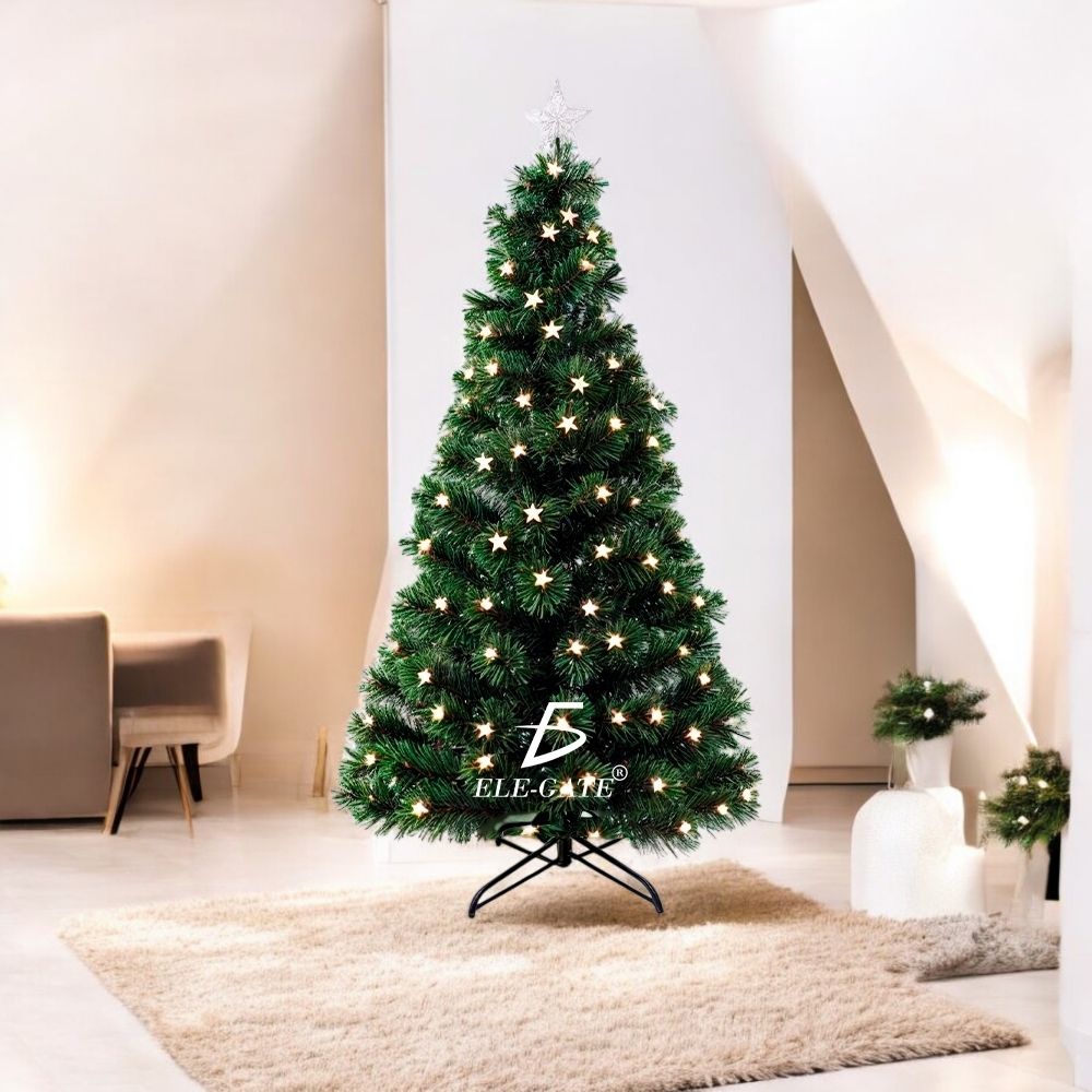 Árbol de Navidad  Luces de Estrella y Pico de Estrella Integradas Soporte  Metal 1.80mts