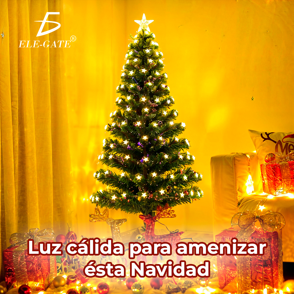 Árbol de Navidad  Luces de Estrella y Pico de Estrella Integradas Soporte  Metal 1.80mts