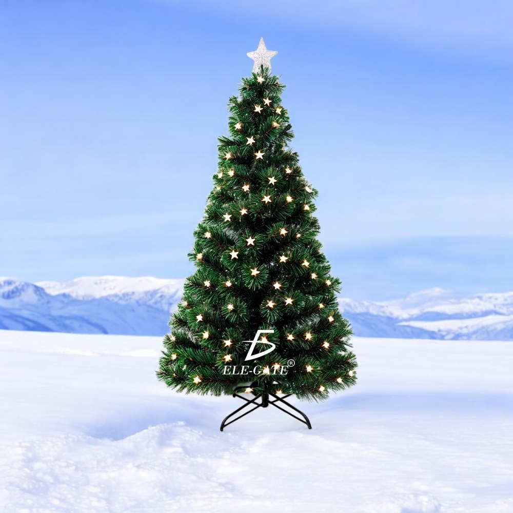 Árbol de Navidad  Luces de Estrella y Pico de Estrella Integradas Soporte  Metal 1.80mts