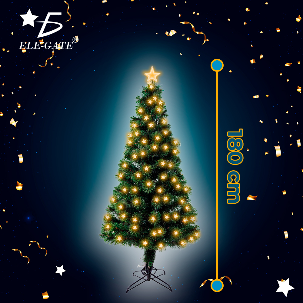 Árbol de Navidad  Luces de Estrella y Pico de Estrella Integradas Soporte  Metal 1.80mts