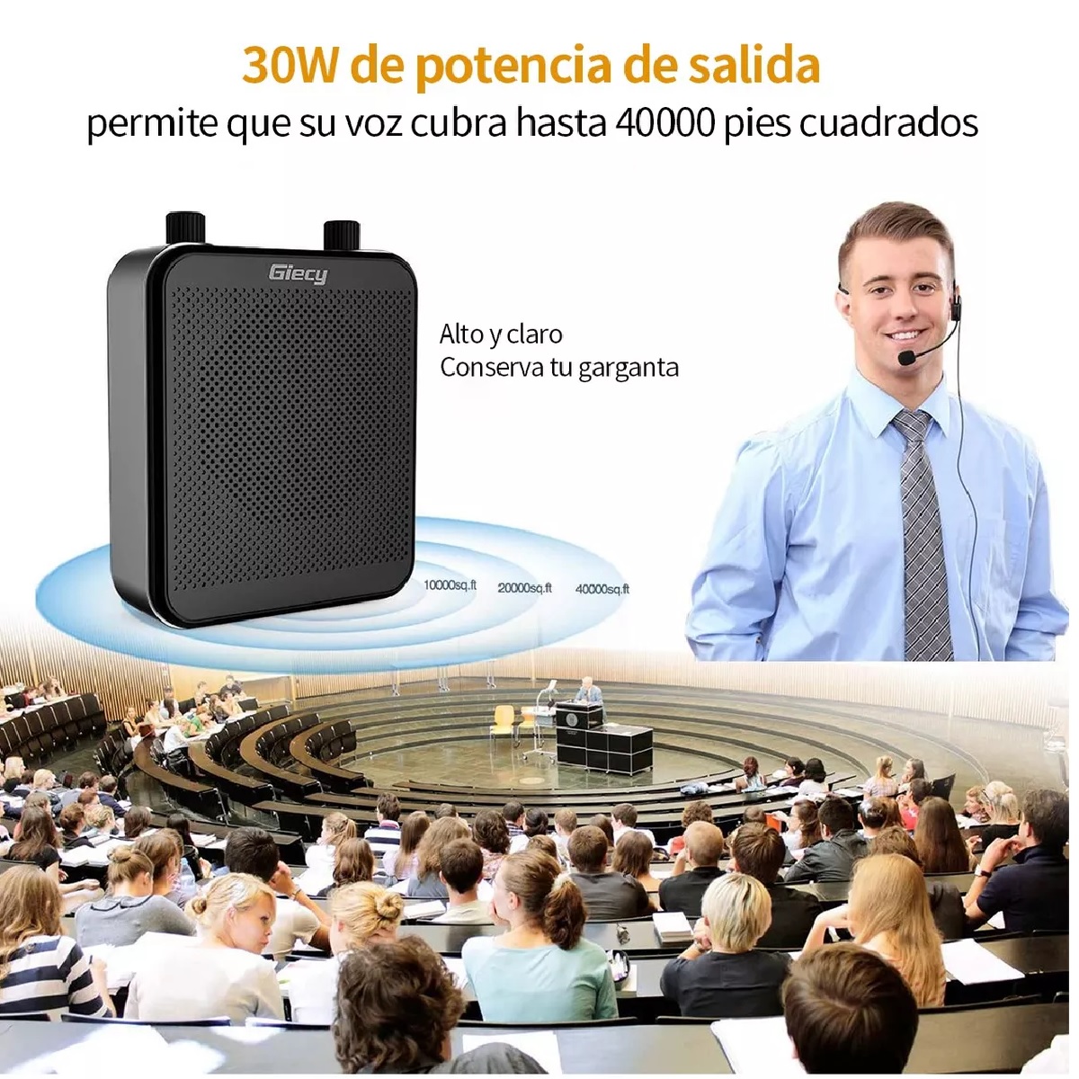 Amplificador De Voz Portátil Recargable Audio Bluetooth