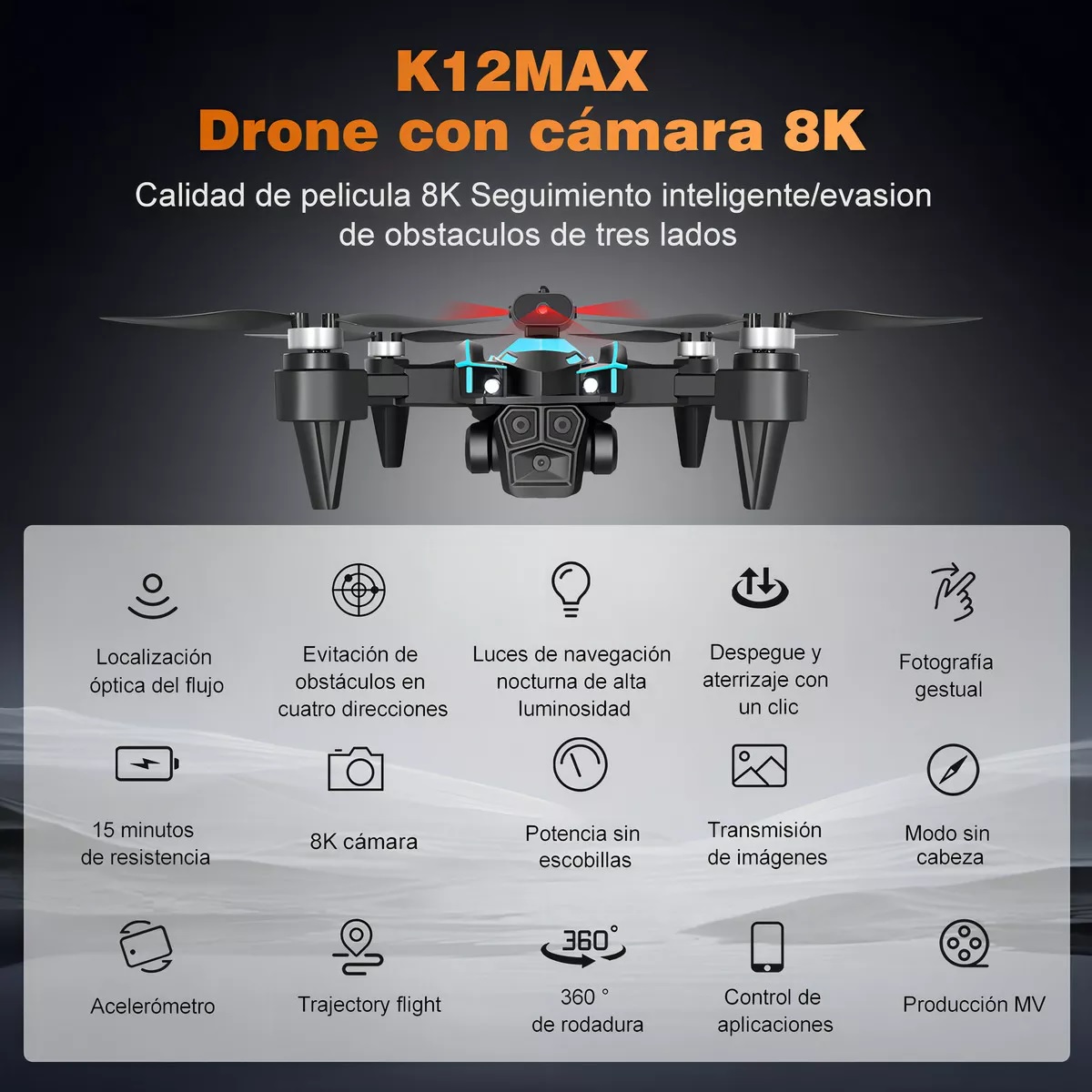 Drone Zll K12max Con Dual Cámara 8k Negro 2.4ghz 3 Batería