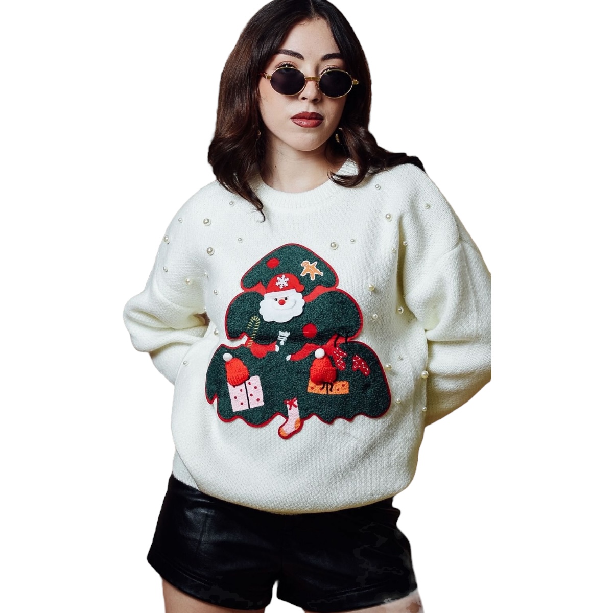 Sueter Tejido De Punto Navideño Ugly Sweater