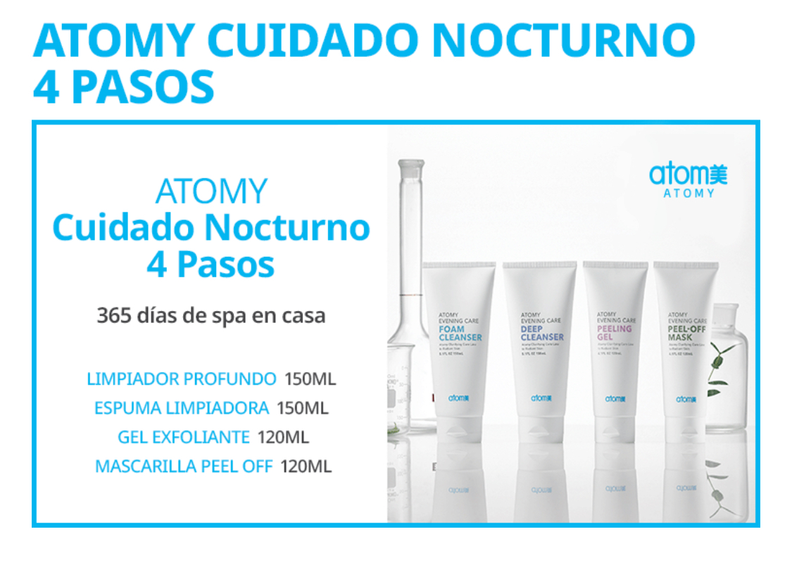 ATOMY 4 PASOS NOCTURNO EXCELENTE LIMPIEZA FACIAL 4 PASOS LOS 365 DÍAS DEL AÑO 100% ORIGINAL COREANO