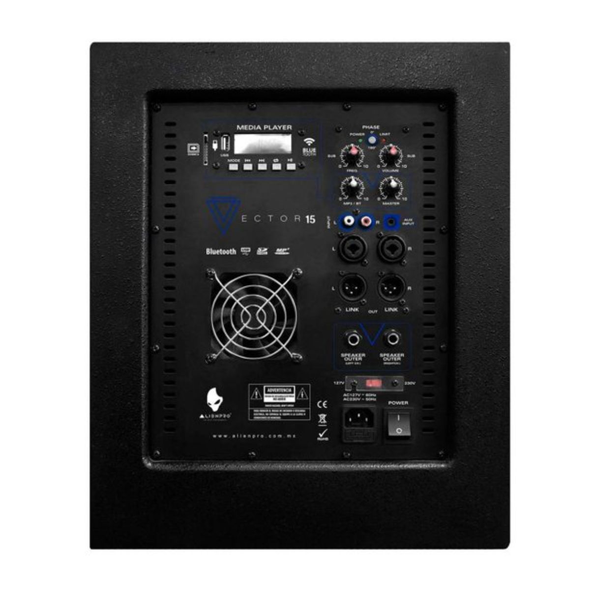 Sistema de Audio Lineal Alienpro VECTOR 15 Profesional 2 Satélites 15 Pulgadas 450W RMS
