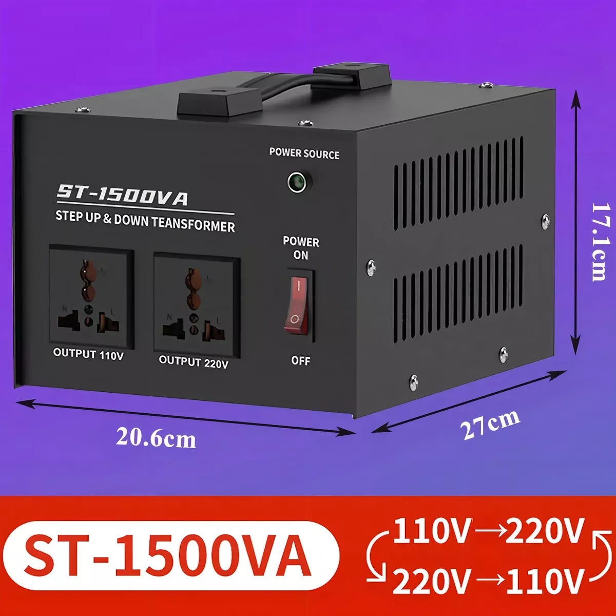 Transformador De Potencia De 1500w Convertidor De Voltaje