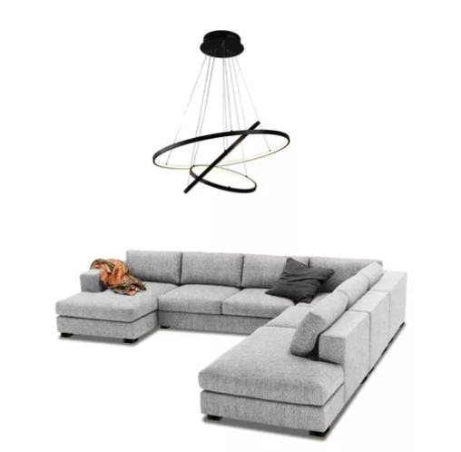 Candil De Led SOLE Colgante Modernista (dimeable 3000°k-6000°k) NEGRO