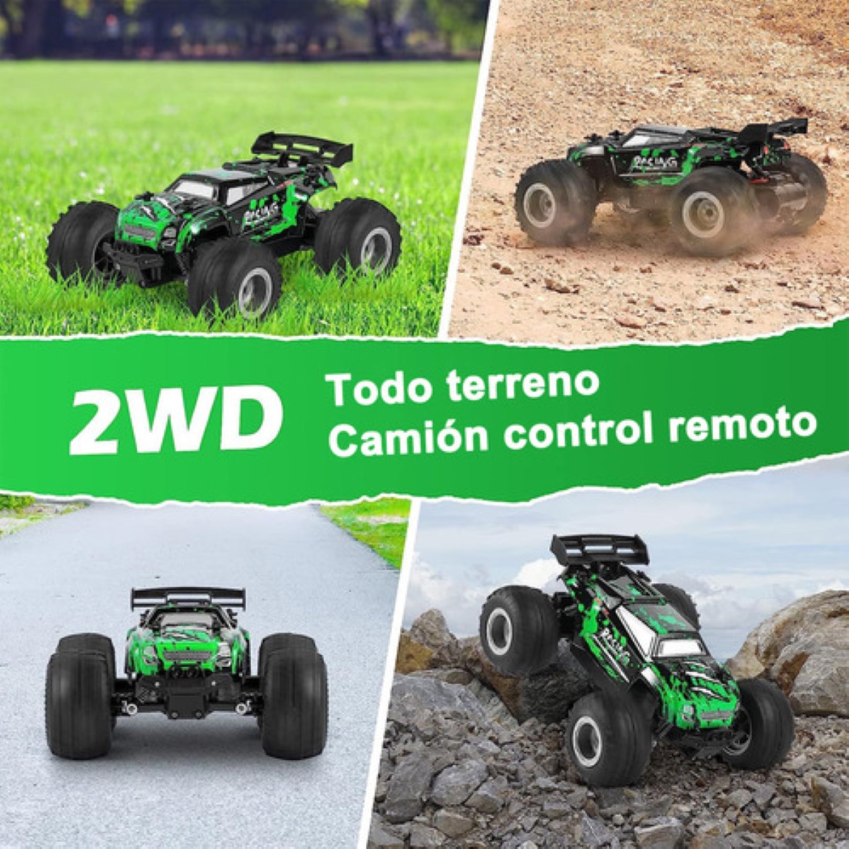Carros De Control Remoto Todo Terreno 2pilas Recargable 1:18