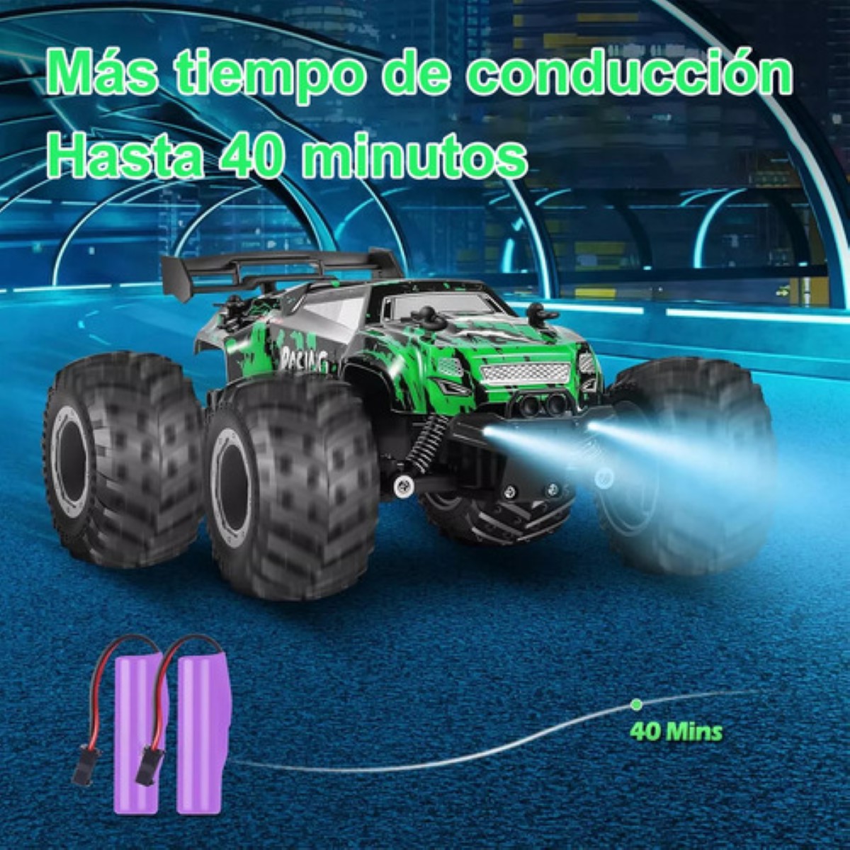 Carros De Control Remoto Todo Terreno 2pilas Recargable 1:18