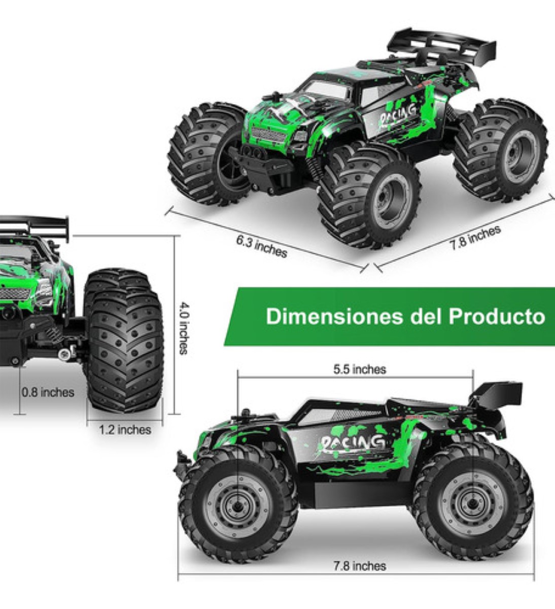Carros De Control Remoto Todo Terreno 2pilas Recargable 1:18