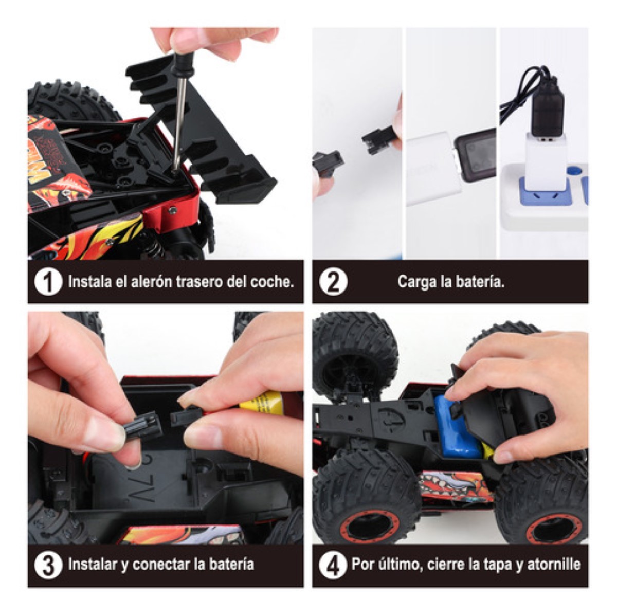 Aleación Todo Terreno Carros Control Remoto+2 Baterías