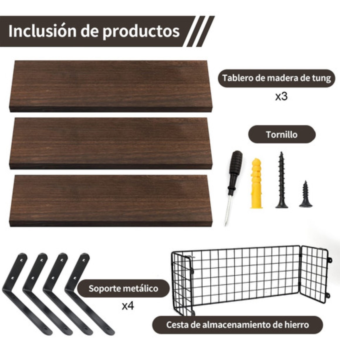 Estantes Flotantes Modernas Con Canasta De Alambre Duradero