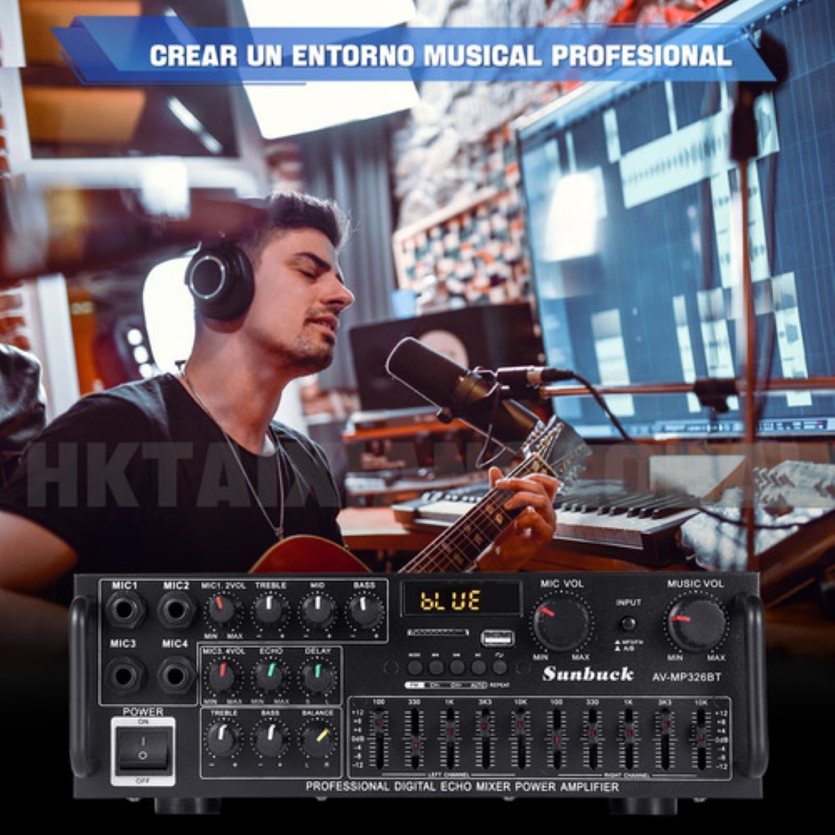 Sunbuck 326 Amplificador De Audio Para Auto Casa Bluetooth