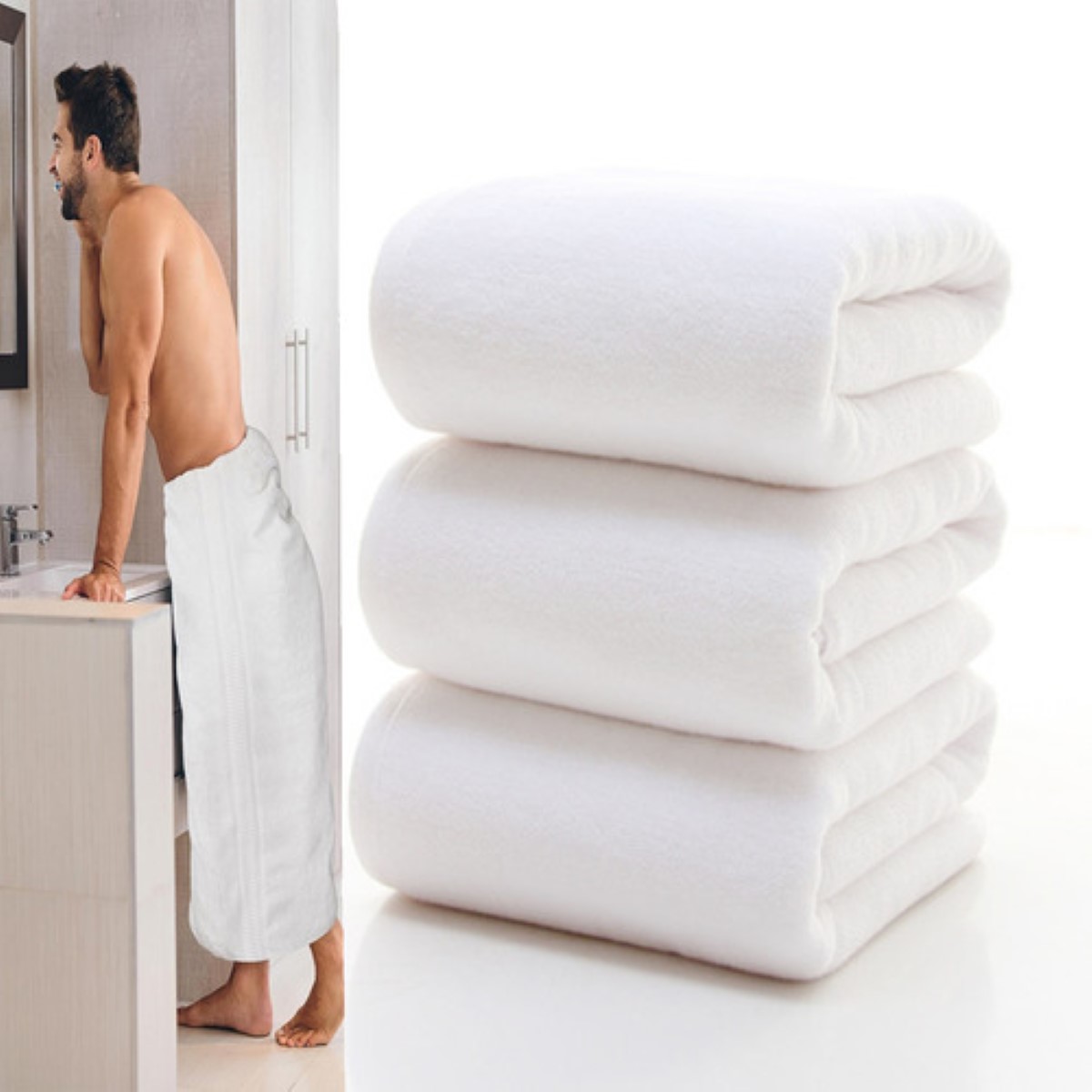 Dingpai toalla baño extra grande premium 100% algodón 180x80cm 600g