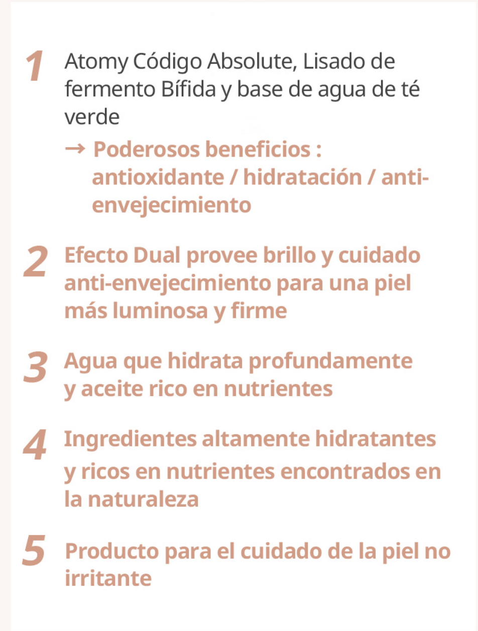 Atomy Absolute Serum Facial en Spray Efecto dual, anti-envejecimiento / brillo 100% ORIGINAL COREANO