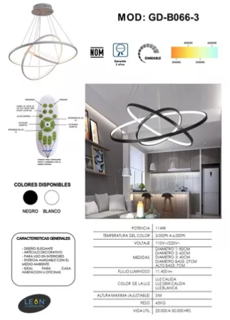 Candil De Led PLANET Colgante Modernista (dimeable 3000°k-6000°k) ORO