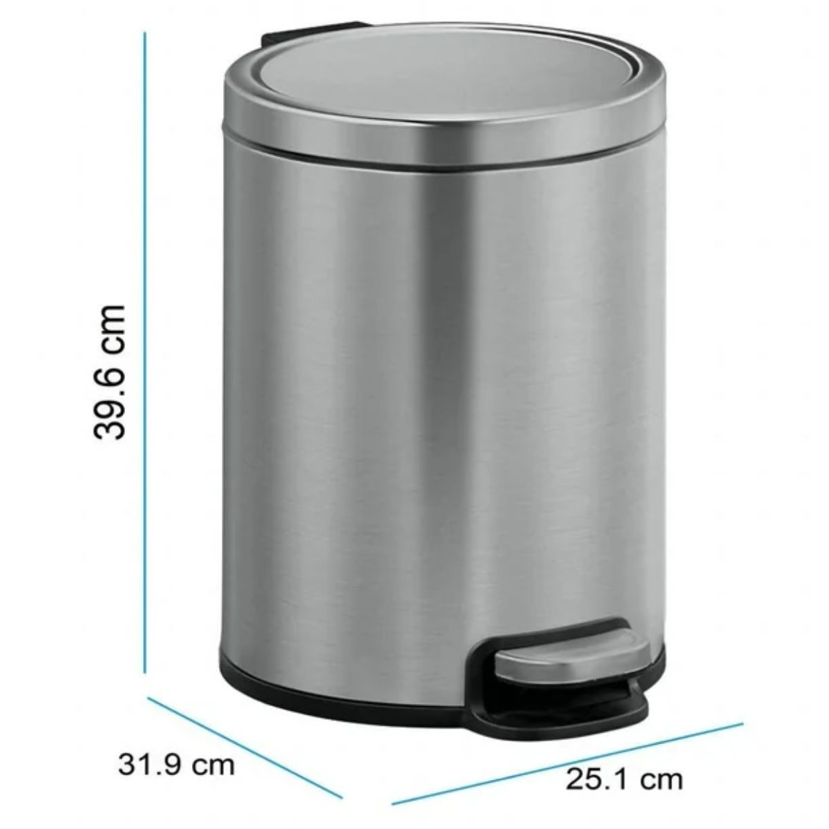 Par de Botes de Basura Eko Serene 12l c/u Pedal Acero Inoxidable Cepillado Cierre Suave