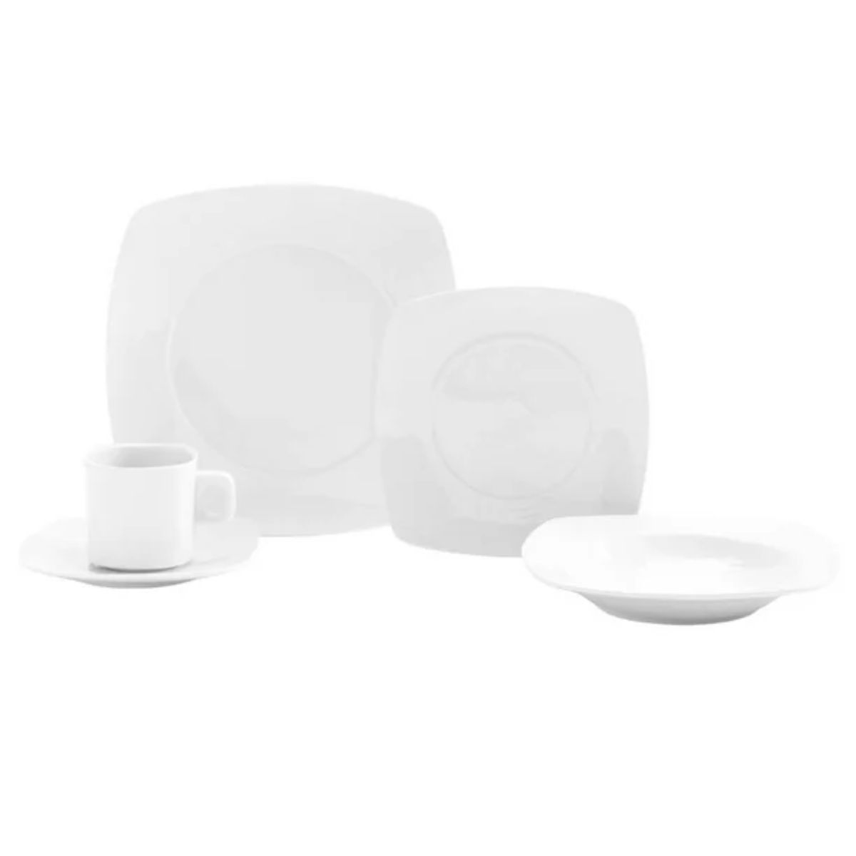 Vajilla Elegante Cuadrada Crown Baccara Klassiker Porcelana  de 20 Piezas
