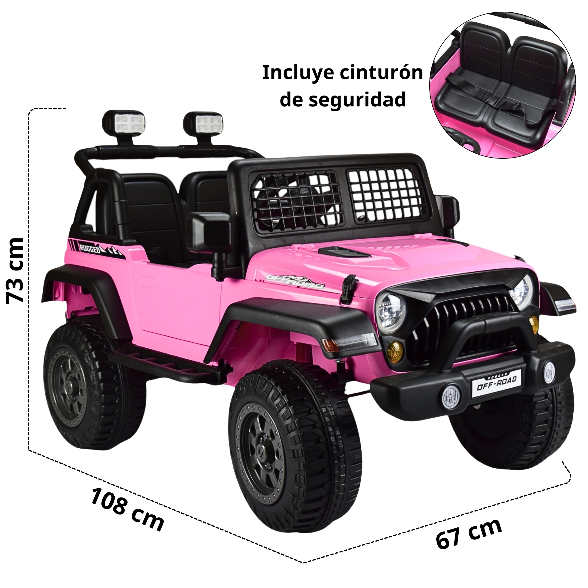 Montable Electrico para Niños Camioneta Control Remoto 12v - ROSA