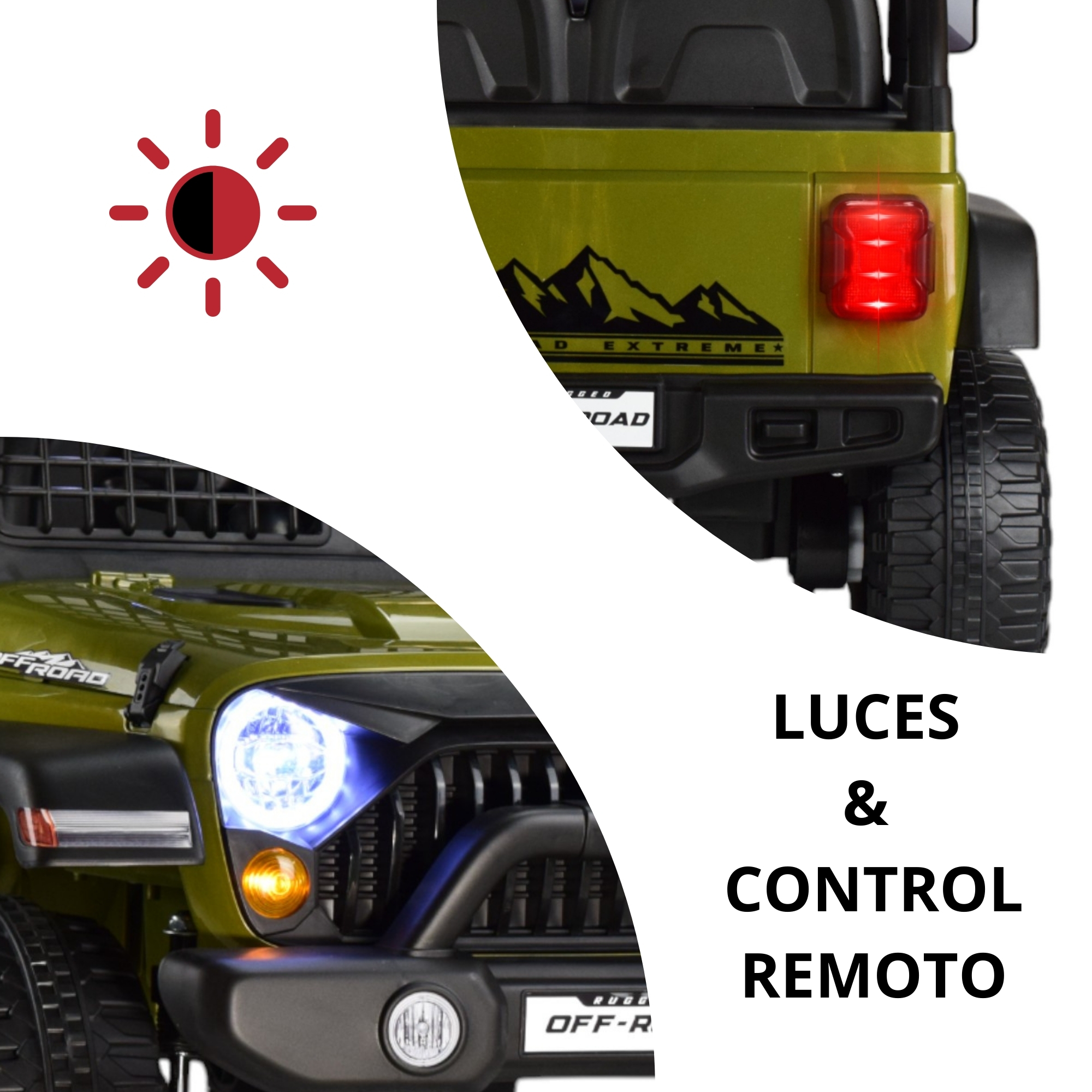 Montable Electrico para Niños Camioneta Control Remoto 12v - VERDE