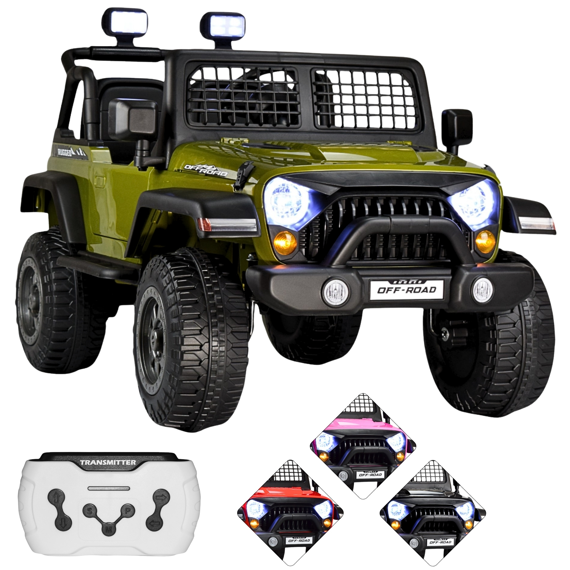 Montable Electrico para Niños Camioneta Control Remoto 12v - VERDE