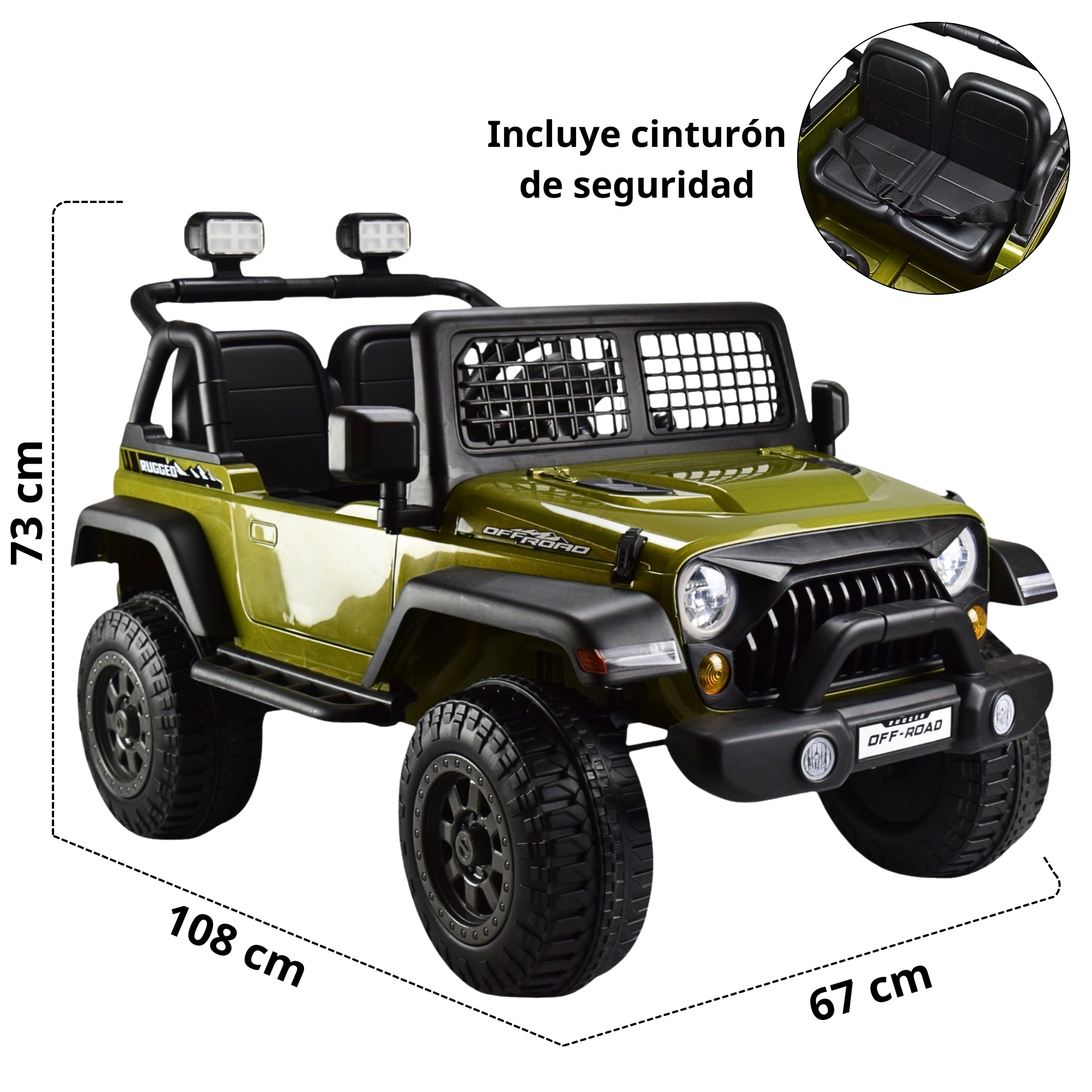 Montable Electrico para Niños Camioneta Control Remoto 12v - VERDE