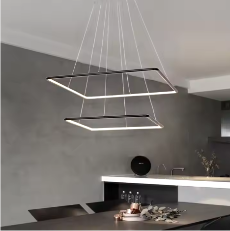 Candil De Led STRAIGHT Colgante Modernista (dimeable 3000°k-6000°k) NEGRO
