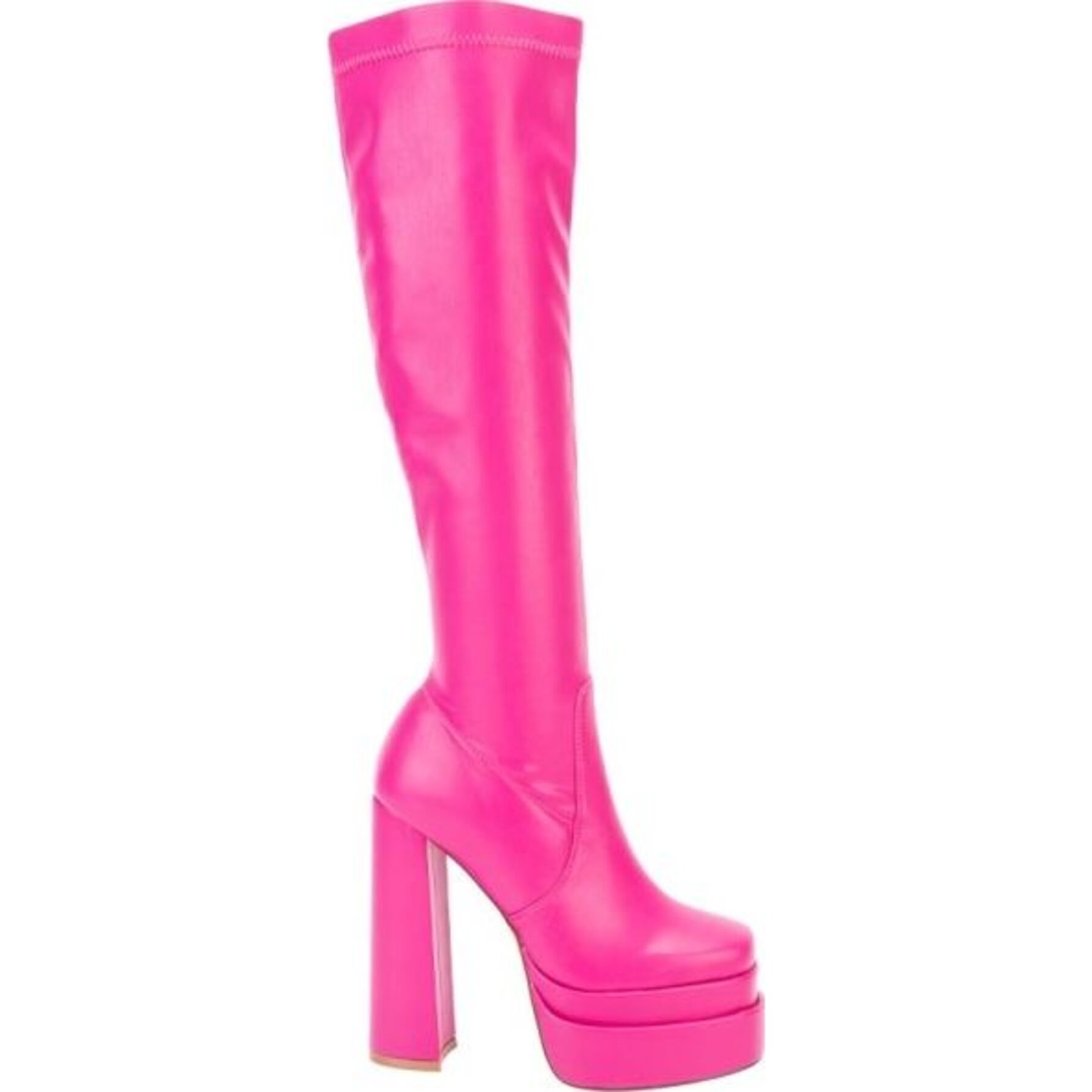Botas para mujer, larga, tacón alto, acabado napa con efecto piel, a la rodilla, color fiusha, marca Belinda Peregrin 1085483