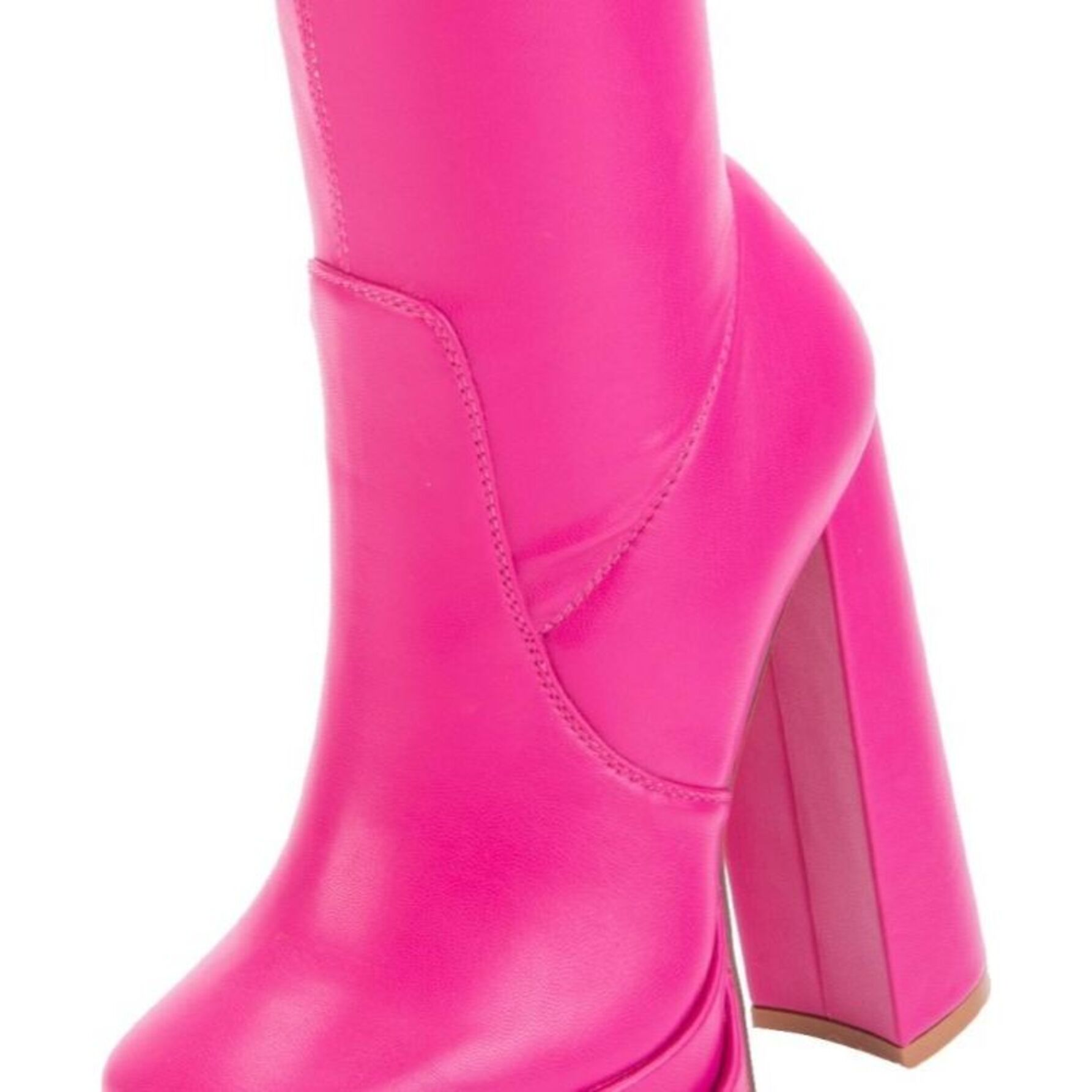 Botas para mujer, larga, tacón alto, acabado napa con efecto piel, a la rodilla, color fiusha, marca Belinda Peregrin 1085483