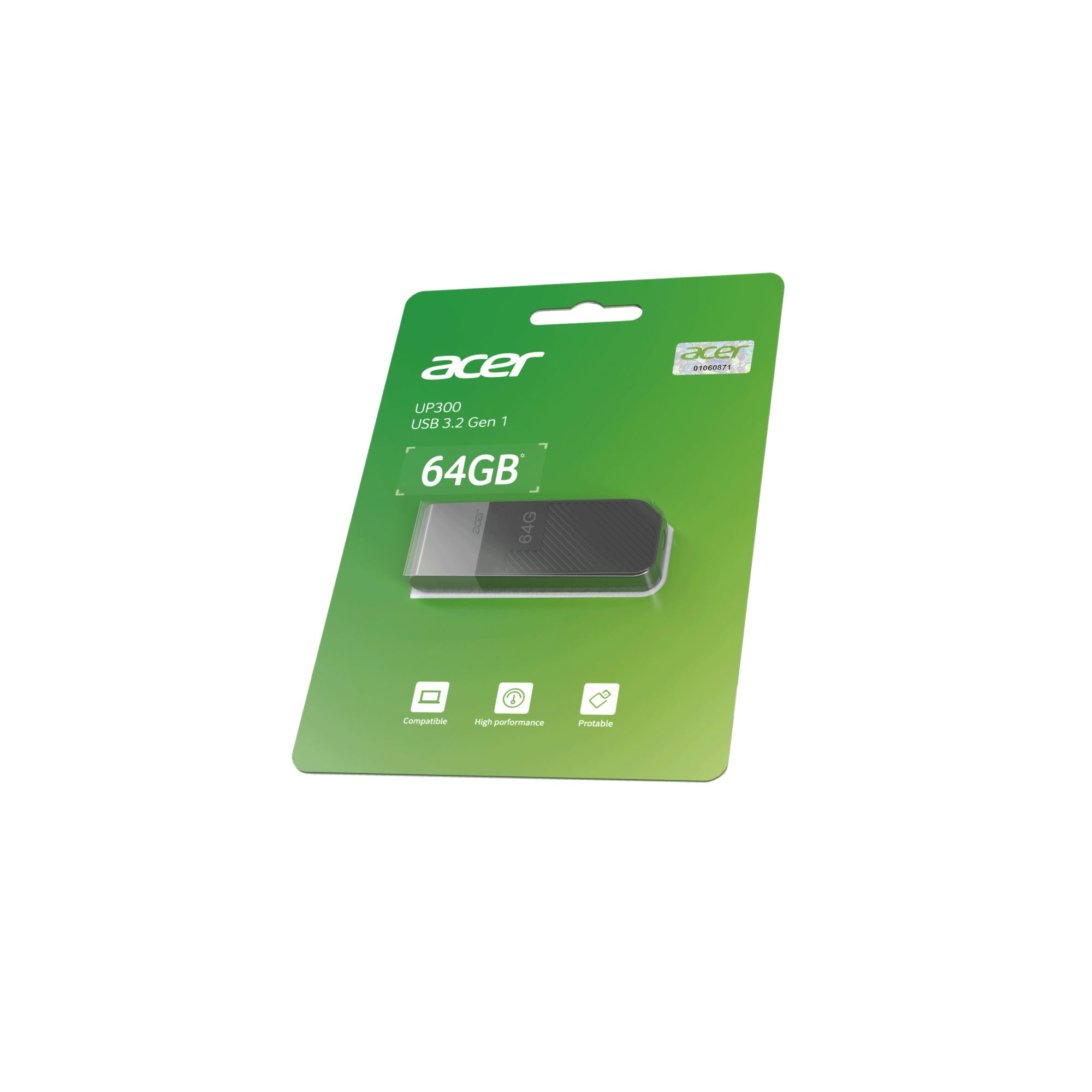 50 Pack - Memoria USB de 64 GB Acer UP300, Negro