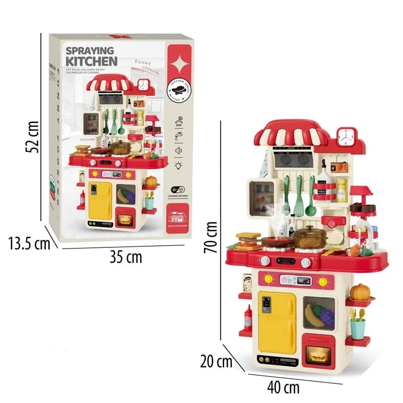 Cocina de Juguete para Niños 48 Piezas,Fregaderos de Juegos con Agua Corriente, Juego De Cocina con Luz Y Sonido Multicolor  Storyland Sh21095773