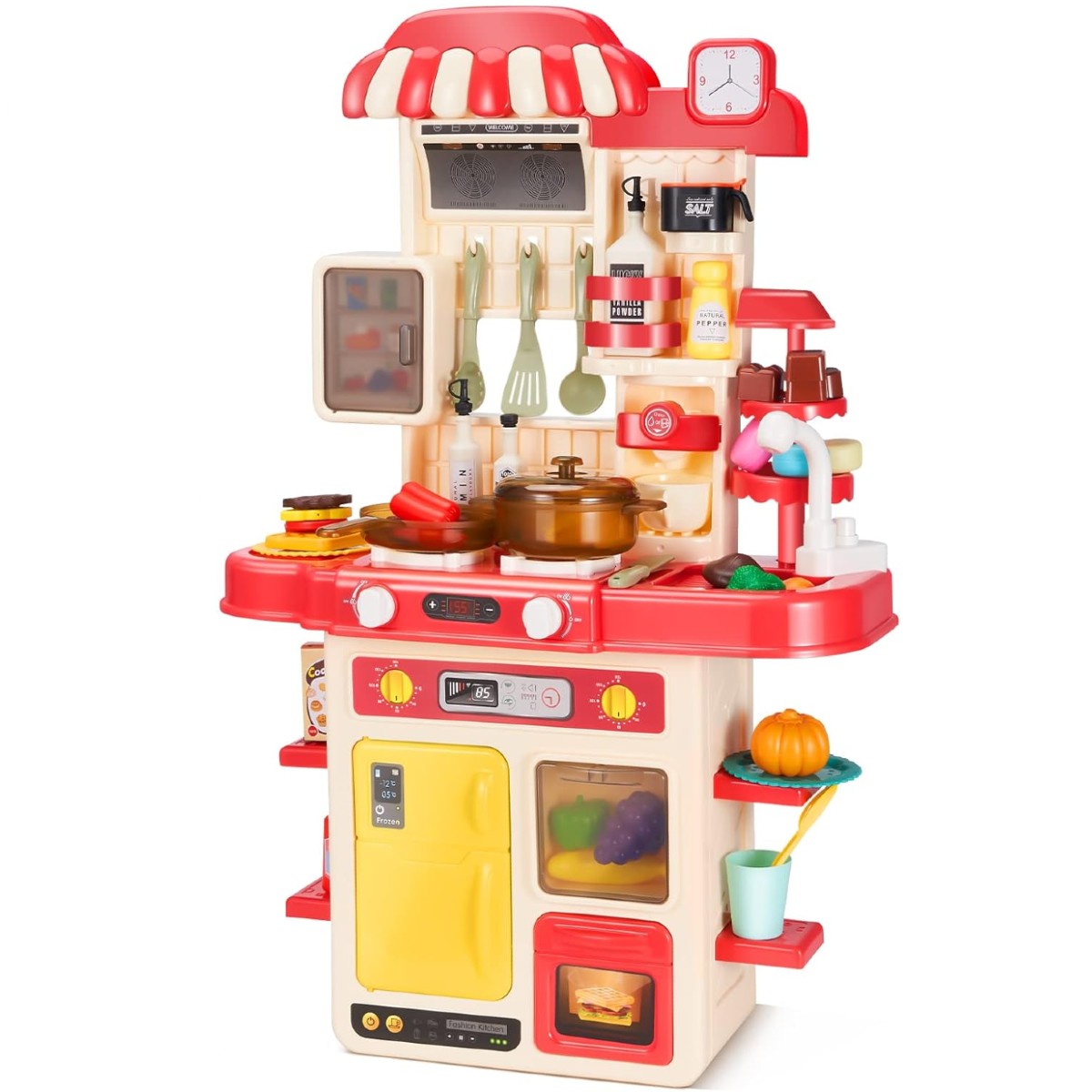 Cocina de Juguete para Niños 48 Piezas,Fregaderos de Juegos con Agua Corriente, Juego De Cocina con Luz Y Sonido Multicolor  Storyland Sh21095773