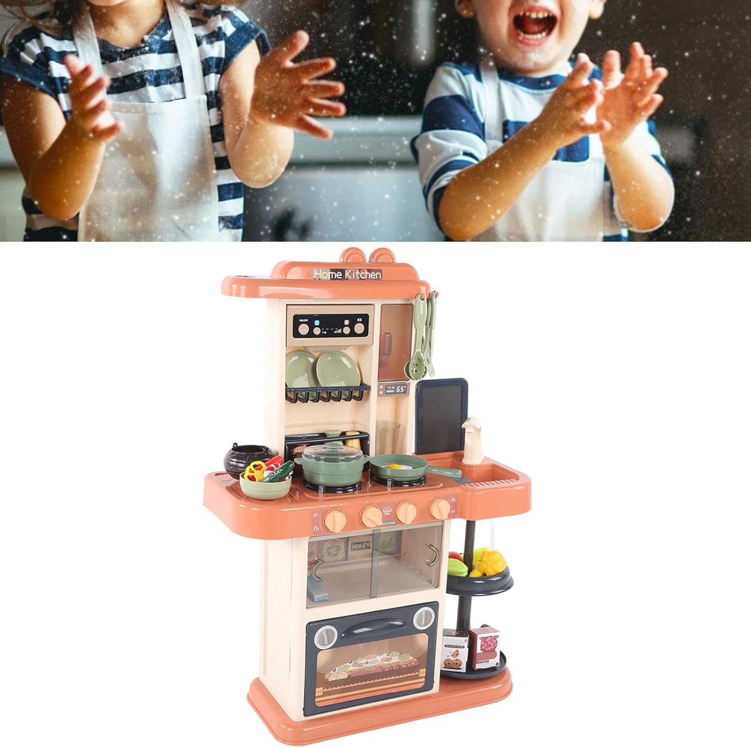 Juegos de Cocina para niños de simulación, utensilio de Cocina. Juego De Cocina, Vapor, Agua, Luz Y Sonido Multicolor Soryland Sh20013866