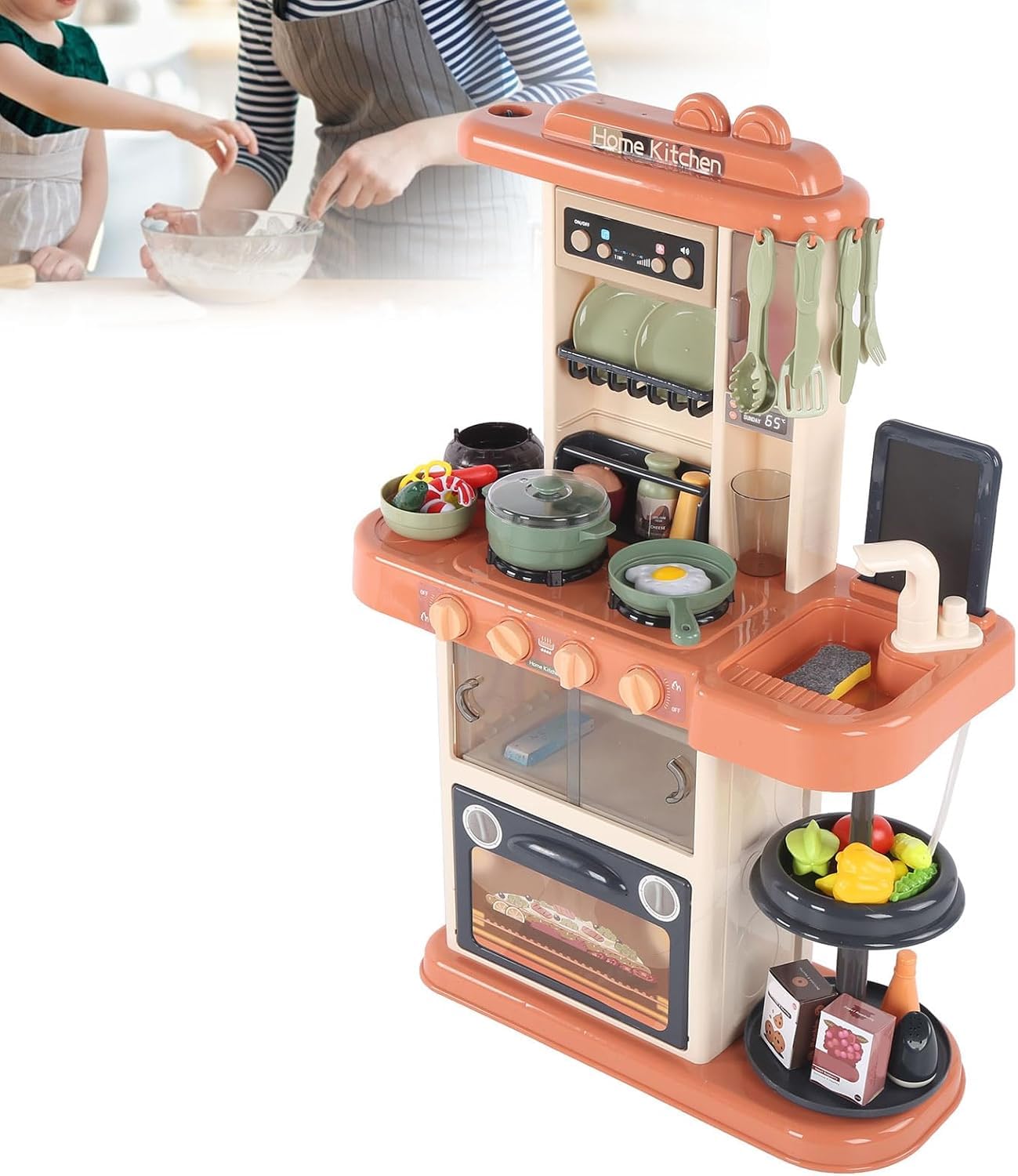 Juegos de Cocina para niños de simulación, utensilio de Cocina. Juego De Cocina, Vapor, Agua, Luz Y Sonido Multicolor Soryland Sh20013866