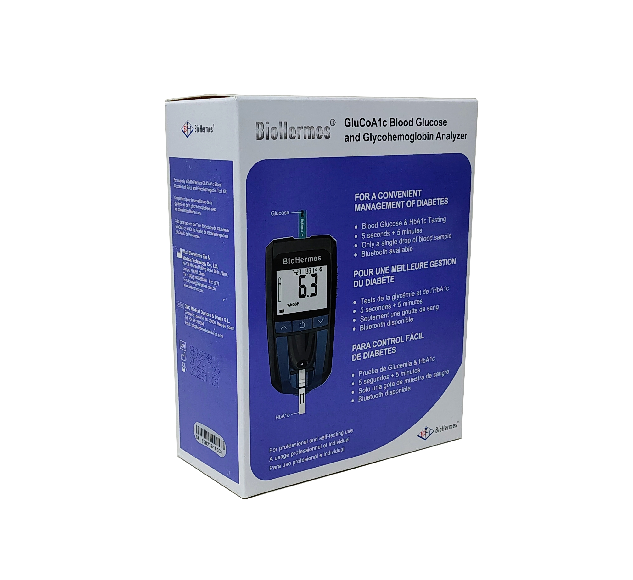 BIOHERMES GUCOA1C MEDIDOR DE GLUCOSA Y HEMOGLOBINA GLUCOSILADA