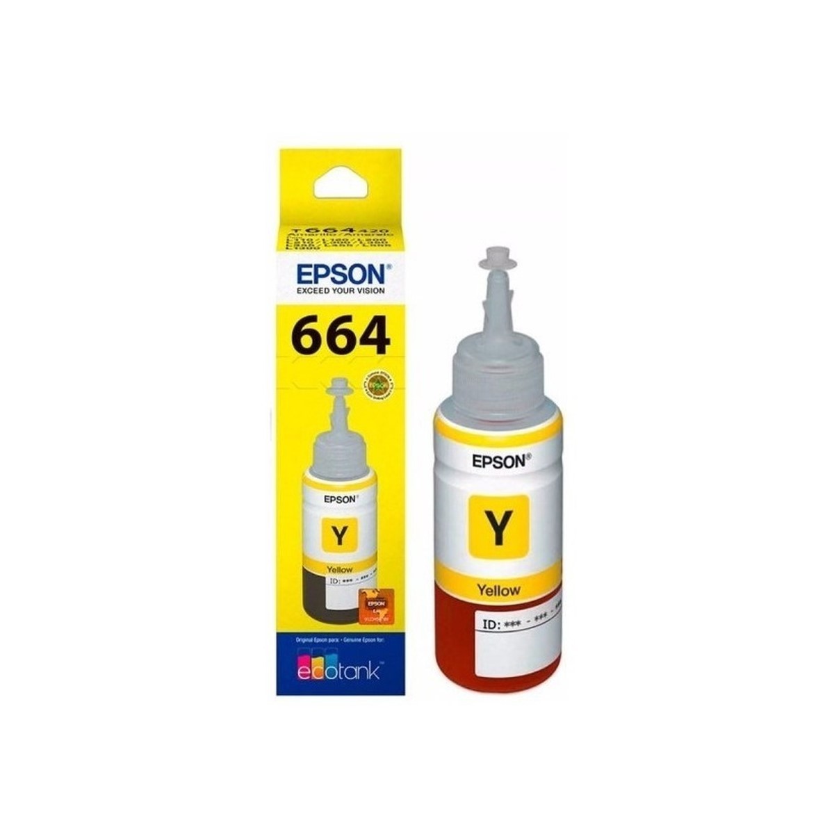 Tanque de Tinta EcoTank Epson 664 Amarillo 70ml tinta cartucho impresora original pc laptop mac