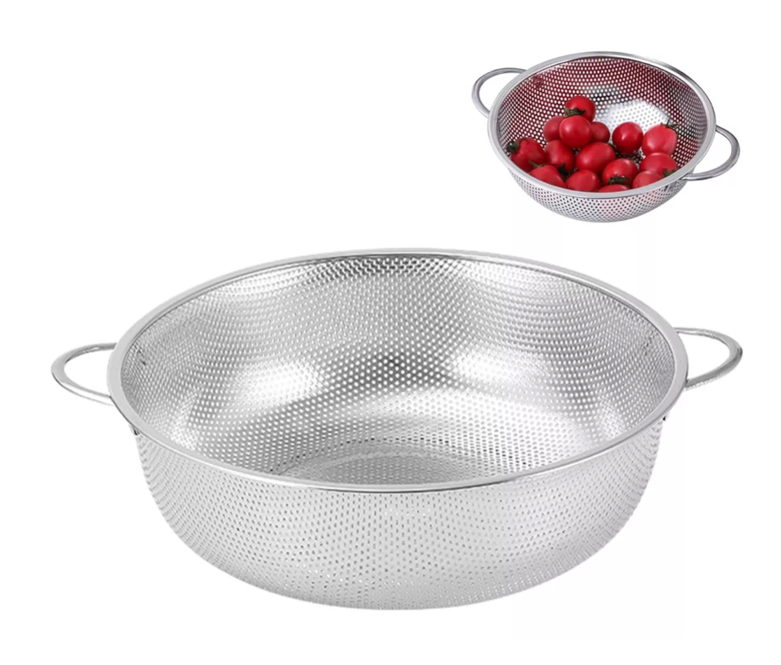 Colador De Acero Con Orejas Grande Acero Inoxidable