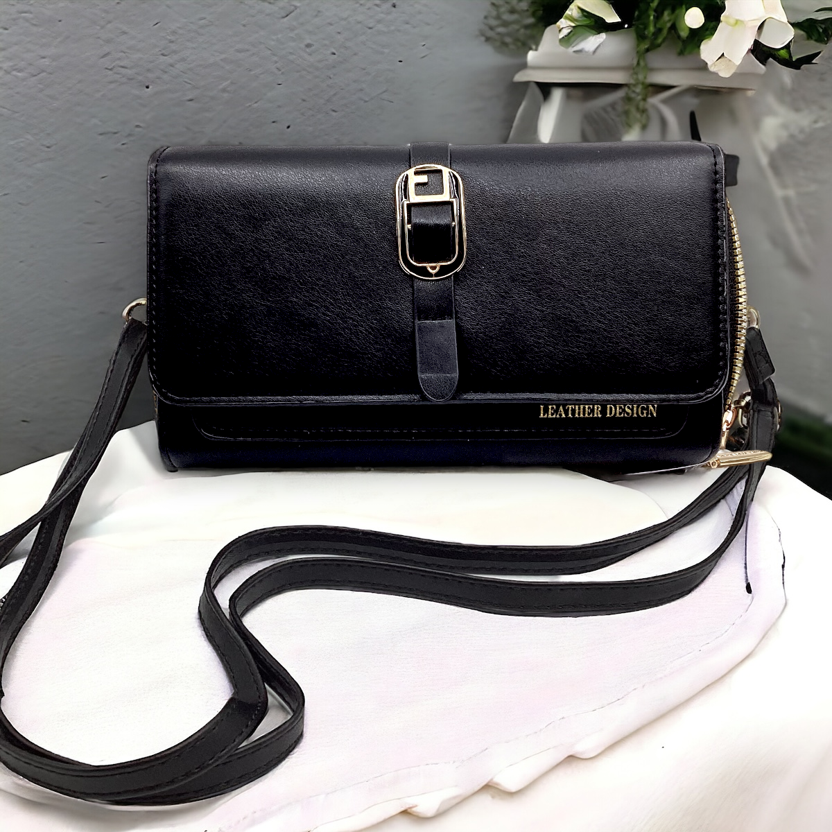 Cartera Dama Porta Celular Bolsa Ajustable 2 Cierres