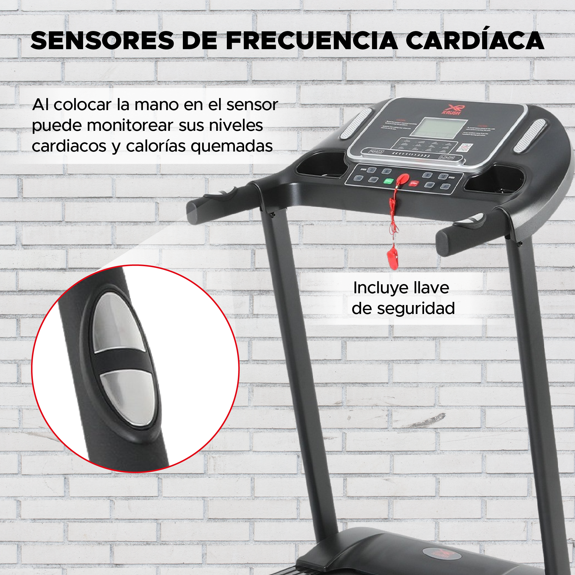 Caminadora X-RUSH Plegable y Compacta con Velocidad Ajustable hasta 14 km/h y Pantalla LCD