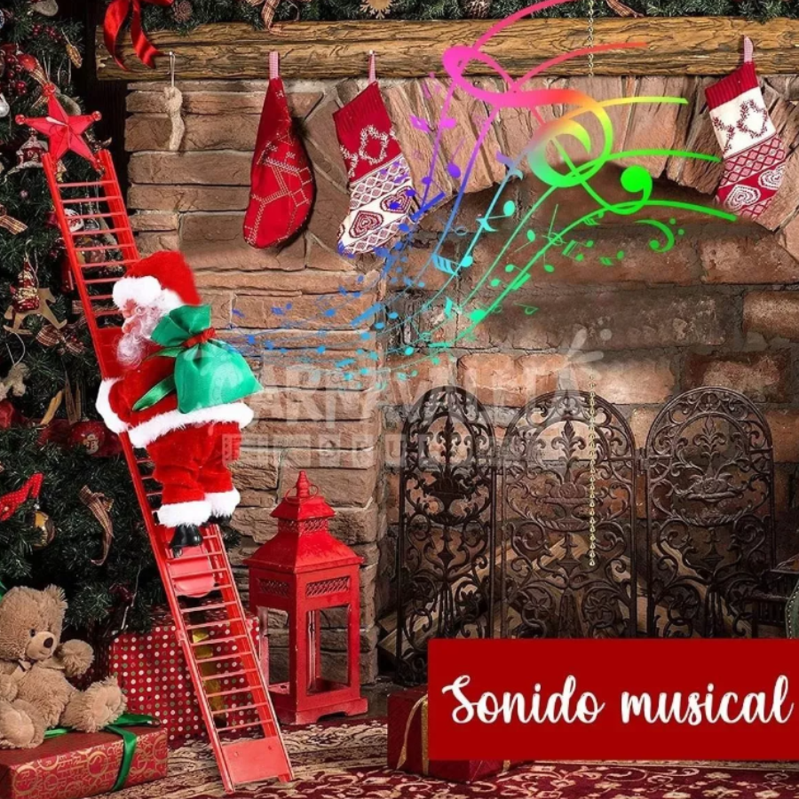 Santa Claus Escalera Musical Navidad, Papá Noel Navidad