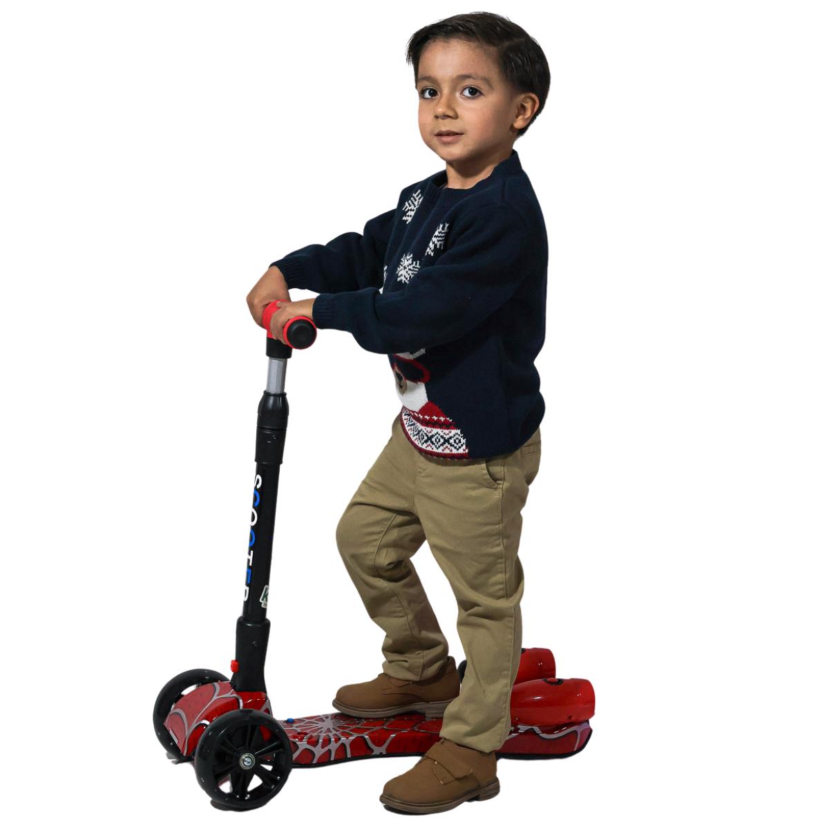 Scooter Patín Del Diablo Desmontable Con Difusor Efecto De Humo Música Y Bluetooth Color Rojo