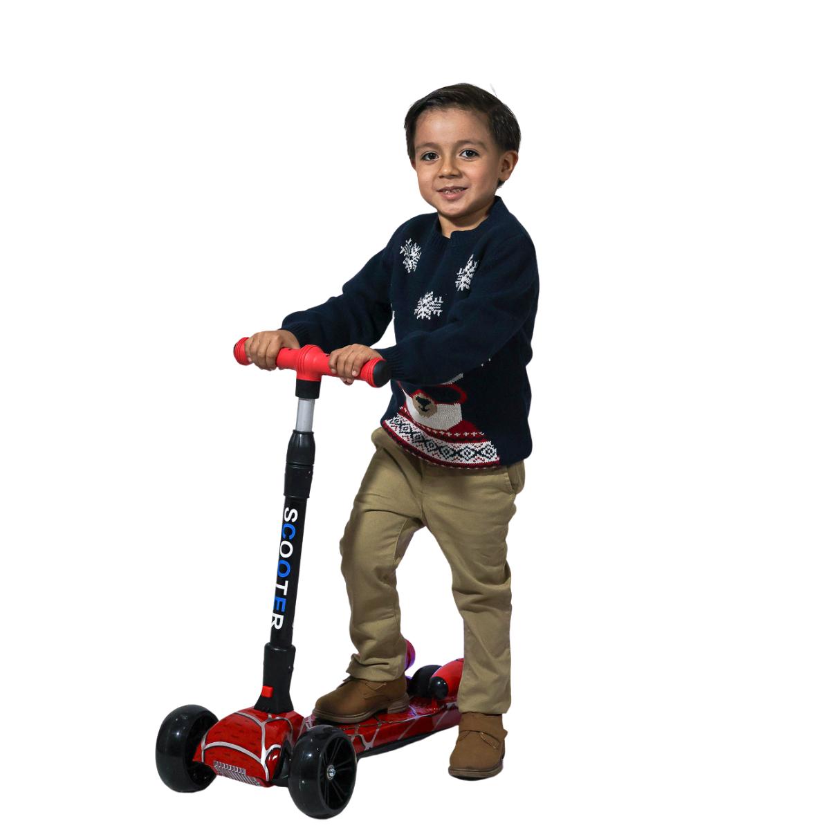 Scooter Patín Del Diablo Desmontable Con Difusor Efecto De Humo Música Y Bluetooth Color Rojo