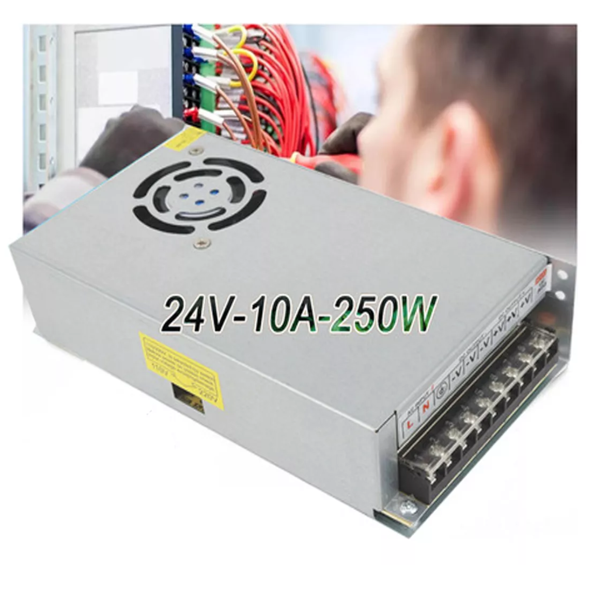 Fuente Conmutada De Alimentación Equipo Industrial 24v 10a 250w, 110 / 220v