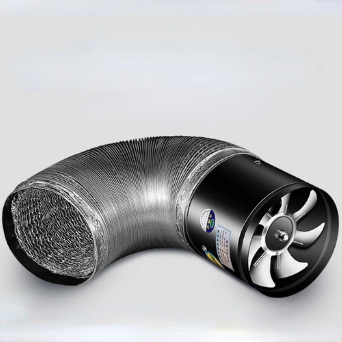 Extractor De Aire Tubo Axial De 6 Pulgadas NEGRO