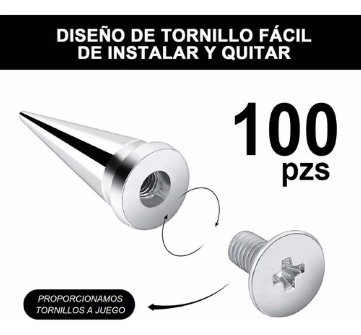 100pzs Estoperoles Metálico Rocker Punk Aplicación GRIS