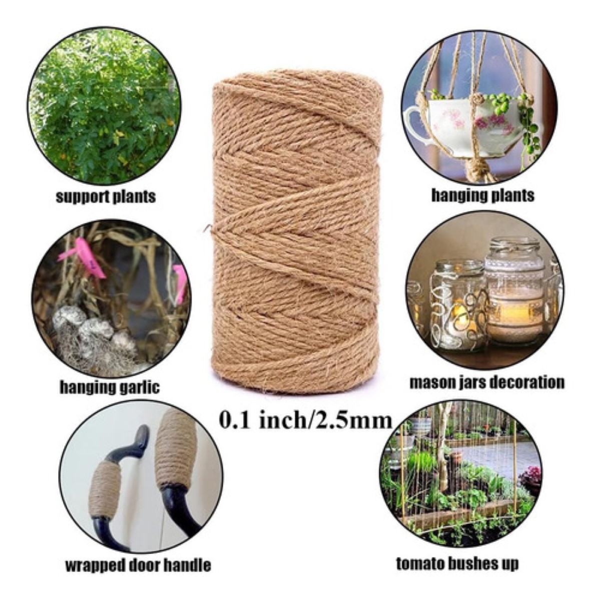 4 Pzs Decorativo Natural Yute Mecate Para Decorar Manualidad CAFE