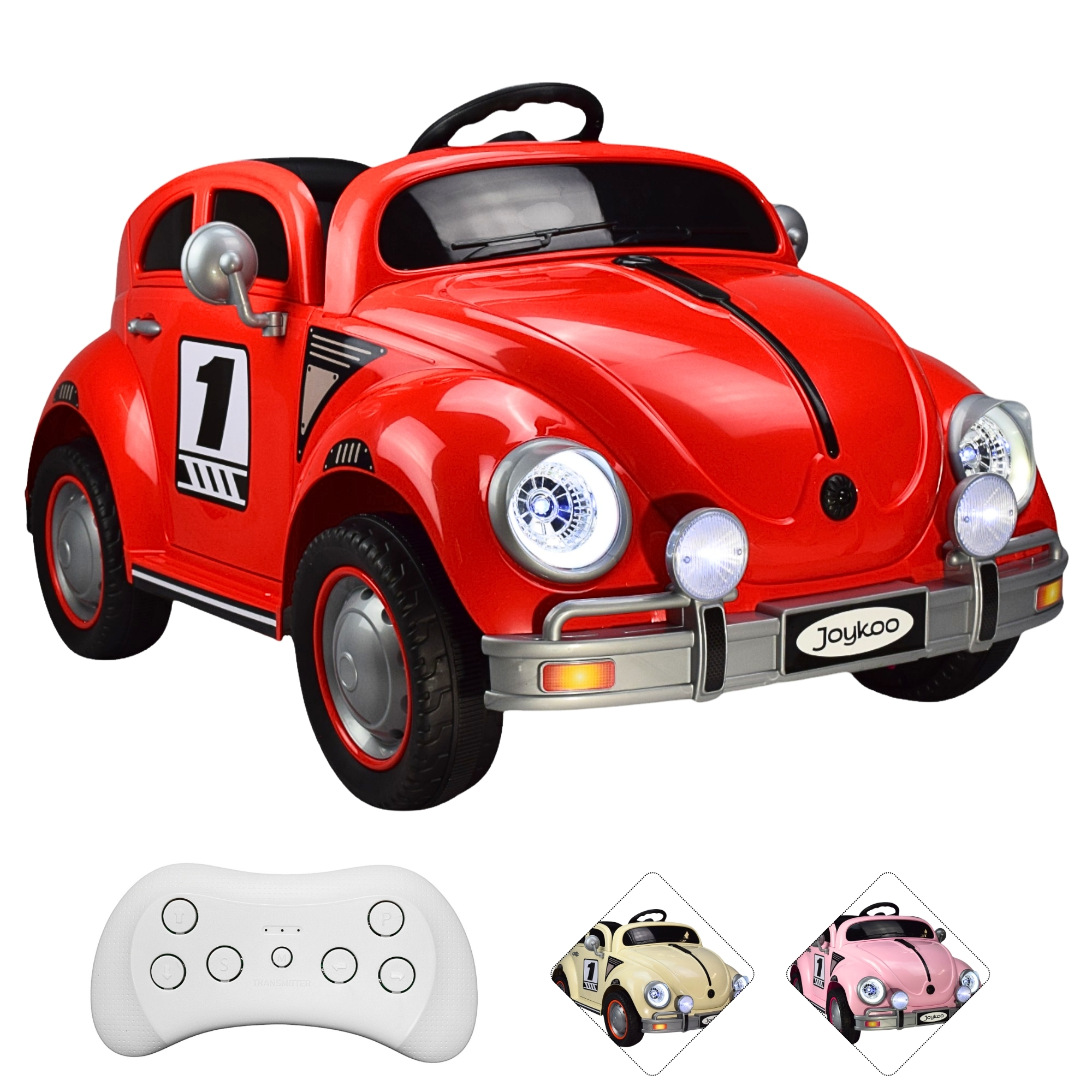 Montable para Niños Vocho Electrico Control Remoto luz 12V - ROJO
